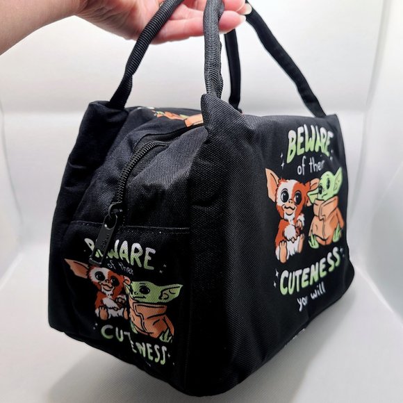 NEW Gizmo & Grogu Baby Yoda Star Wars Lunch Bag Beware Cuteness Disney NWOT - Picture 3 of 7